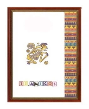 Рамка для алмазної мозаїки та фото, 21*30см, ДВП 2,5мм, багет ПВХ, Світло-коричневий із золотом