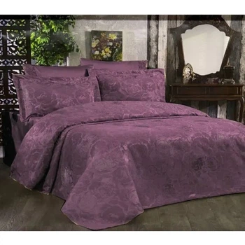 Винтажное жаккардовое покрывало с наволочками DIAMOND GABRIELLA LILAC 240х260см лиловый