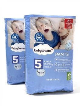 Підгузки-трусики Babydream 5 розміру , 12-22 кг , 40 шт