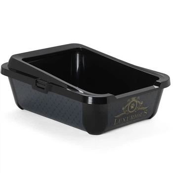 Туалет c бортиком для котов Moderna Hercules Luxurious черный 51х39х19 см (K162015AA)