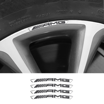 Наклейки на диски (на колеса) AMG Mercedes Benz (Мерседес) CountryMan Серебристые