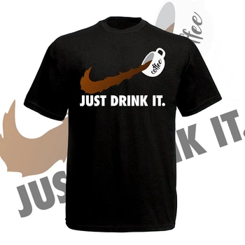 Футболка GBI "Just drink it COFFEE" пряма класика, чорний, M, ФБ-0154