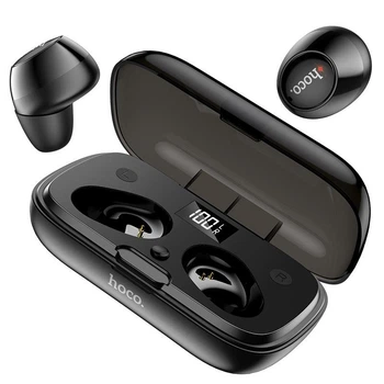 Bluetooth-гарнитура HOCO Delight ES52 с кейсом, черная