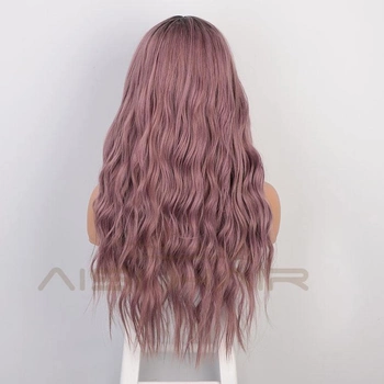 Парик AISI длинные волнистые волосы без челки 65 см омбре YST556 фиолетовый