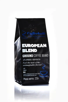 Кофе молотый CoffeeBulk European blend 17/18scr 225г