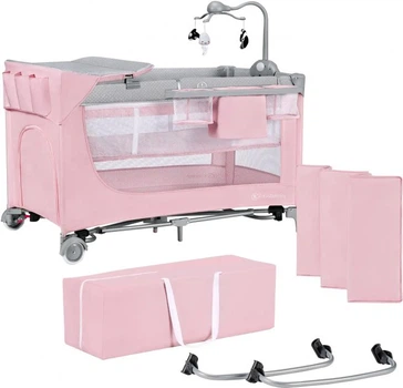 Ліжко-манеж з пеленатором Kinderkraft Leody Pink (KCLEOD00PNK00AC)