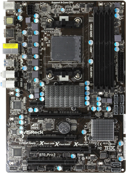 Материнская плата Socket AM3+ ASRock 970 Pro3 SLI FX READY ( sAM3+ / AM3, DDR3, AMD 970, USB 3.0, PCI-Ex16 ) Б/У