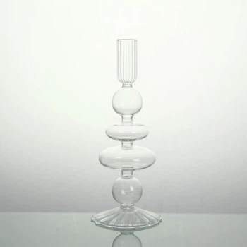 Стеклянный подсвечник REMY-DECOR Роз прозрачный 28см