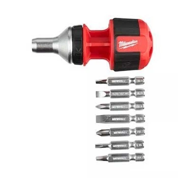 Викрутка універсальна коротка з тріскачкою 8 в 1 Milwaukee 4932471868