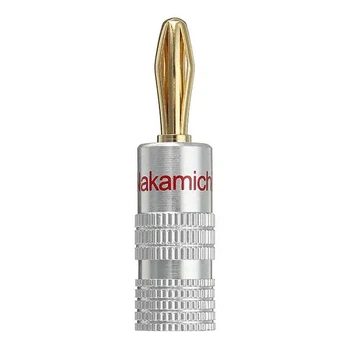 Штекер типа банан, акустический коннектор Nakamichi Banana Plug 4 мм Silver/Red (48510)