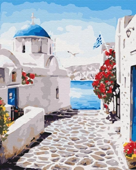 Картина по номерам Улица Санторини Brushme 40x50 см 000221480