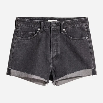 Шорты джинсовые женские H&M 0612481-01 36 Темно-серые (KAY2000000788180)