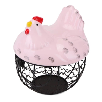 Ваза под фрукты Hen Pink 21х24 см с крышкой