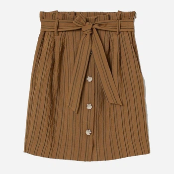 Юбка мини летняя женская H&M 0715474 34 Хаки (KAY2000001292792)