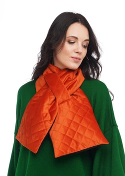 Шарф "Нью-Йорк" бархатный стёганный MyScarf теплый one size красный тюльпан