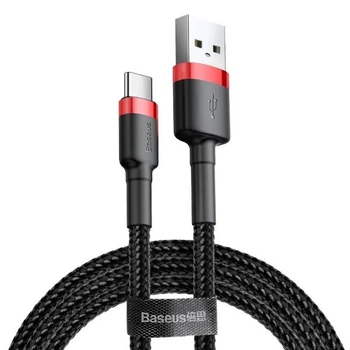 Кабель Baseus Cafule USB 2.0 to USB-C 10W 2A 2m Black/Red (CATKLF-C91)