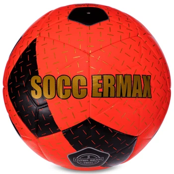 Мяч футбольный №5 PU ламинированная гибридная сшивка HYBRID SOCCERMAX FIFA (PU, Красно-черный) (FB-3124_Красно-черный)