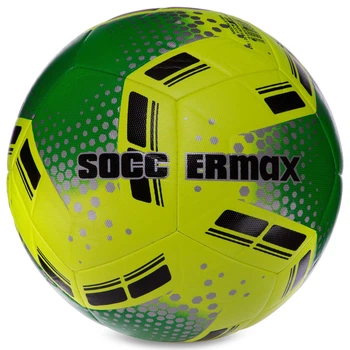Мяч футбольный №5 PU ламинированная гибридная сшивка HYBRID SOCCERMAX FIFA FB-3119 (PU, желтый-зеленый)