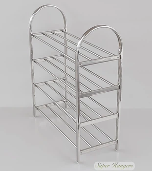 Полка для взуття Shoe Rack HPO56 67×56×23 см на 4 яруса металева хромована