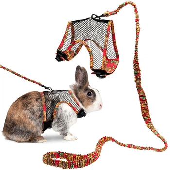 Шлея с поводком для кроликов Flamingo Rabbit Harness With Art Joy Leash