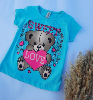 Футболка для девочки TRG Kids Sweet 110см бирюзовый