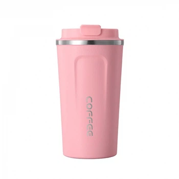 Термокружка Coffee 500 мл розовая (LB-38516)