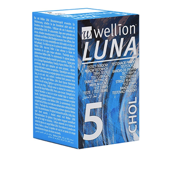 Тест-полоски Веллион Луна холестерин, Wellion Luna CHOL- 5 шт.