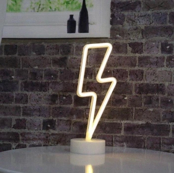 Неоновий світильник нічник Блискавка настільна декоративна Neon Decoration Lamp Flash жовтий