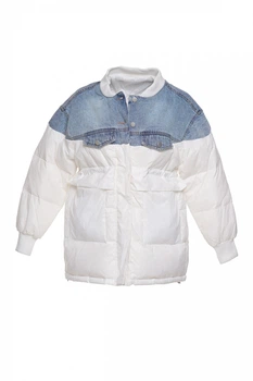 Зимова куртка Пуховик+Джинс 2201 L White