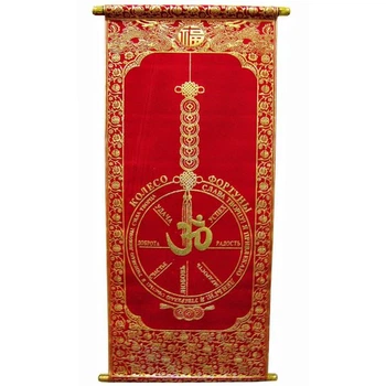 Панно красное "Колесо фортуны" (80х30 см)