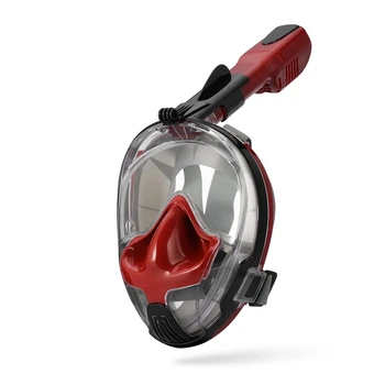 Маска для сноркелинга TheNice EasyBreath-III M2101 на все лицо для дайвинга S / M Красно-черный (SUN2780)