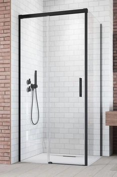 Бокова стінка Idea Black S1 1100Lx2000 чорний/прозоре 387053-54-01L (TM Radaway)