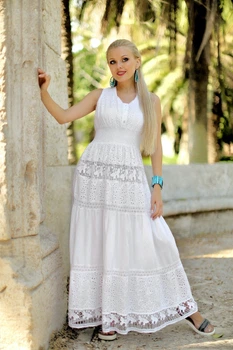 Пляжное платье длинное в пол Fresh Cotton 638 F-1c 46(L) Белый