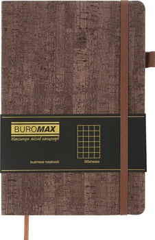 Блокнот деловой Buromax Wood A5 в клетку 96 листов обложка из искусственной кожи Бежевый (BM.295114-28)