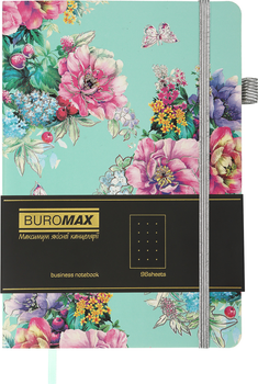 Блокнот діловий Buromax Cherie A5 у крапку 96 аркушів обкладинка зі штучної шкіри Блакитний (BM.295305-14)