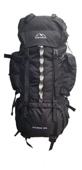 Тактичний туристичний каркасний похідний рюкзак Over Earth модель 615 на 80 літрів Black