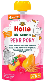 Пюре Holle Pear Pony органічне з грушею, персиком, малиною і спельтою з 8 місяців 100 г(7640161877313)