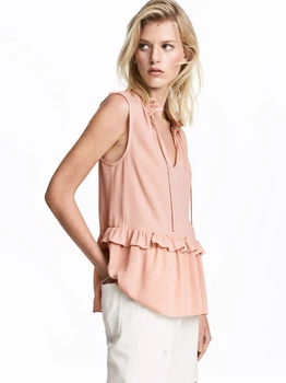 Блузка жіноча H&M 0503133 34 Пудра (KAY2000001313695)