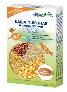 Безмолочна органічна каша Fleur Alpine пшоняна і суміш злаків 175 г (4006303632111)