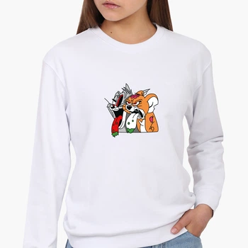 Свитшот женский Том и Джерри (Tom and Jerry) (8771-2089) Черный XS