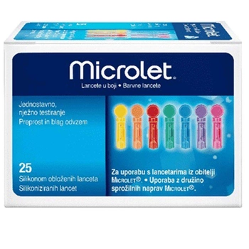 Ланцети Microlet 25шт. Мікроліт для Контур ТЗ та Контур Плюс