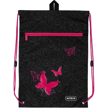 Сумка для обуви с карманом Kite 601 Butterfly tale K20-601M-13 Черный