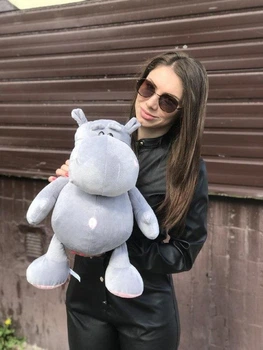 Плюшевый Бегемотик Синий Плюшеві ведмедики 40 см