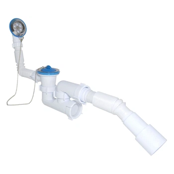 Сифон Waterstal А-80089 для ванны регулируемый 1 1/2″ 40/50 с переливом с гибкой трубой 000013271
