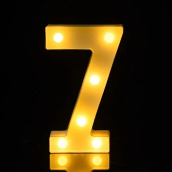 Цифра 7 пластикова світлодіодна 21,5*13,5 см на батарейках