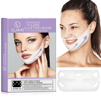 Лифтинг-курс для подтяжки овала лица ELAIMEI Intensive V-Line Lifting Mask For Face & Chin Line 4 процедуры
