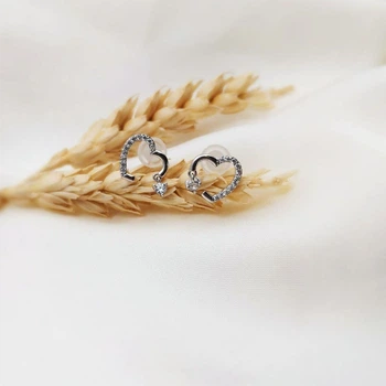 Серьги Xuping сердце 1*0,8см серебристые