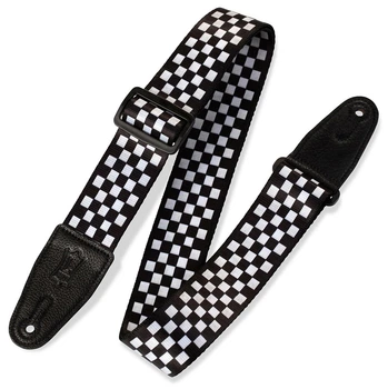 Ремень гитарный LEVY'S MP-28 PRINT SERIES GUITAR STRAP (BLACK AND WHITE CHECKERS)