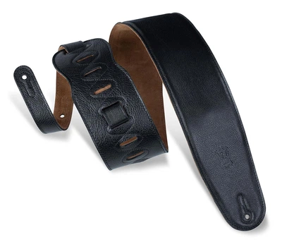 Ремень гитарный LEVY'S M4GF-BLK CLASSICS SERIES PADDED GARMENT LEATHER BASS STRAP (BLACK)