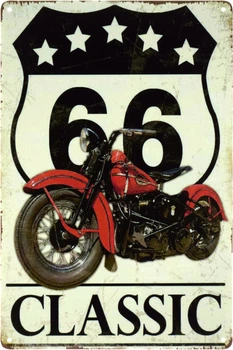 Металлическая табличка "Мотоцикл (Classic Route 66)" (ms-103528)